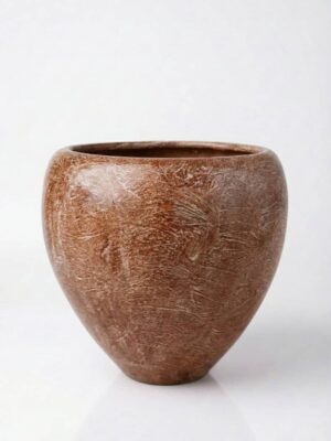 مزهرية بني  Bombé خزفية ارتفاع 30 سم