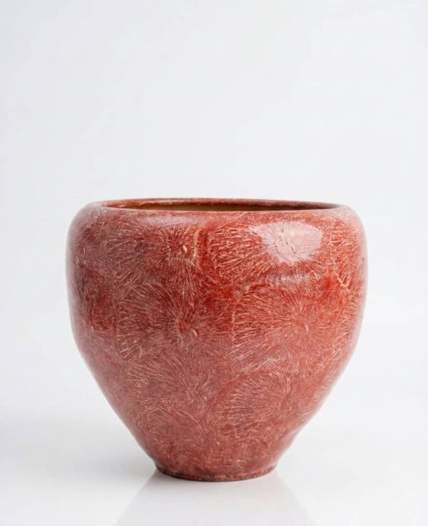 مزهرية احمر  Bombé خزفية ارتفاع 30 سم