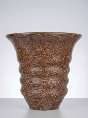 مزهرية خزفية بنية  Vague Asila ارتفاع 35 سم