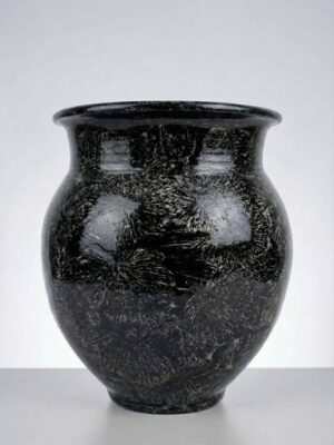 مزهرية خزفية اسود Bombé Jardinier ارتفاع 30 سم