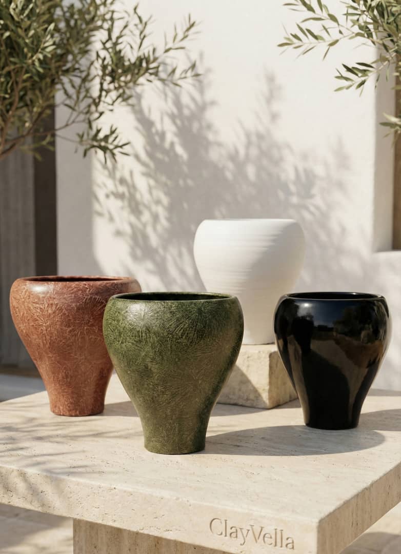 مزهرية احمر  Bombé خزفية ارتفاع 30 سم